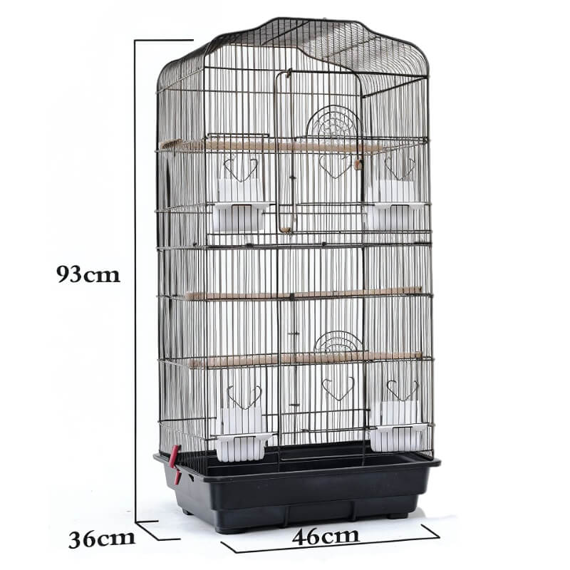 Grande Cage Pour Oiseaux noire avec dimensions