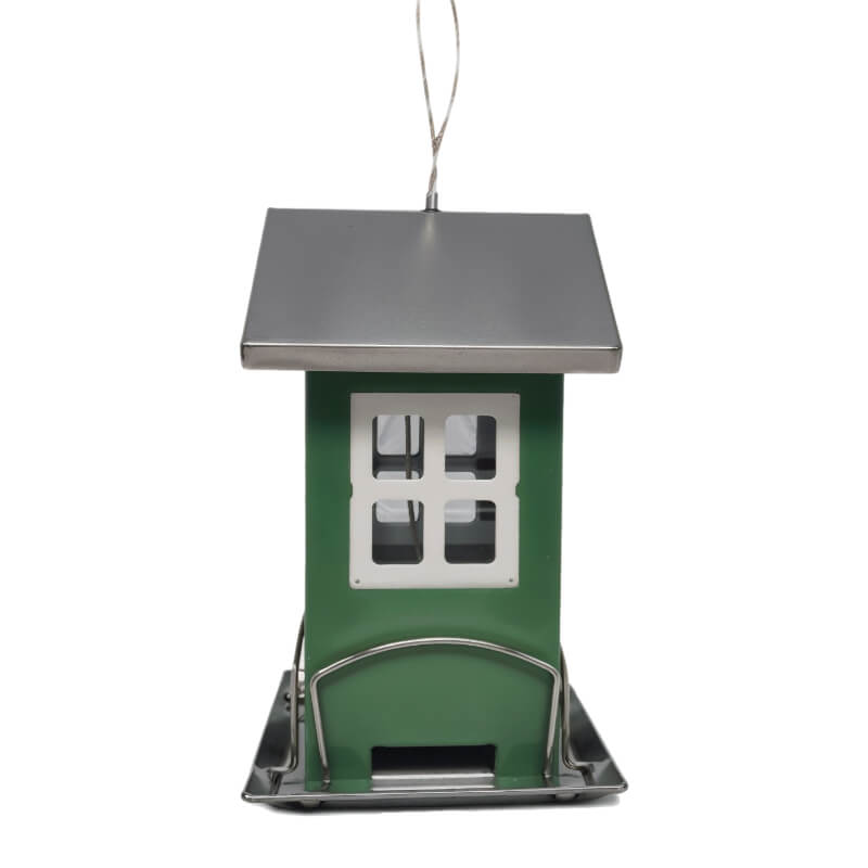 Mangeoire Oiseaux Du Jardin en forme de cabane verte