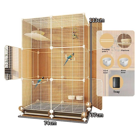 Cage Double Pour Oiseaux blanche fixe