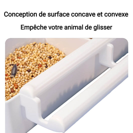 Mangeoire Pour Cage Oiseaux blanche remplie de graines